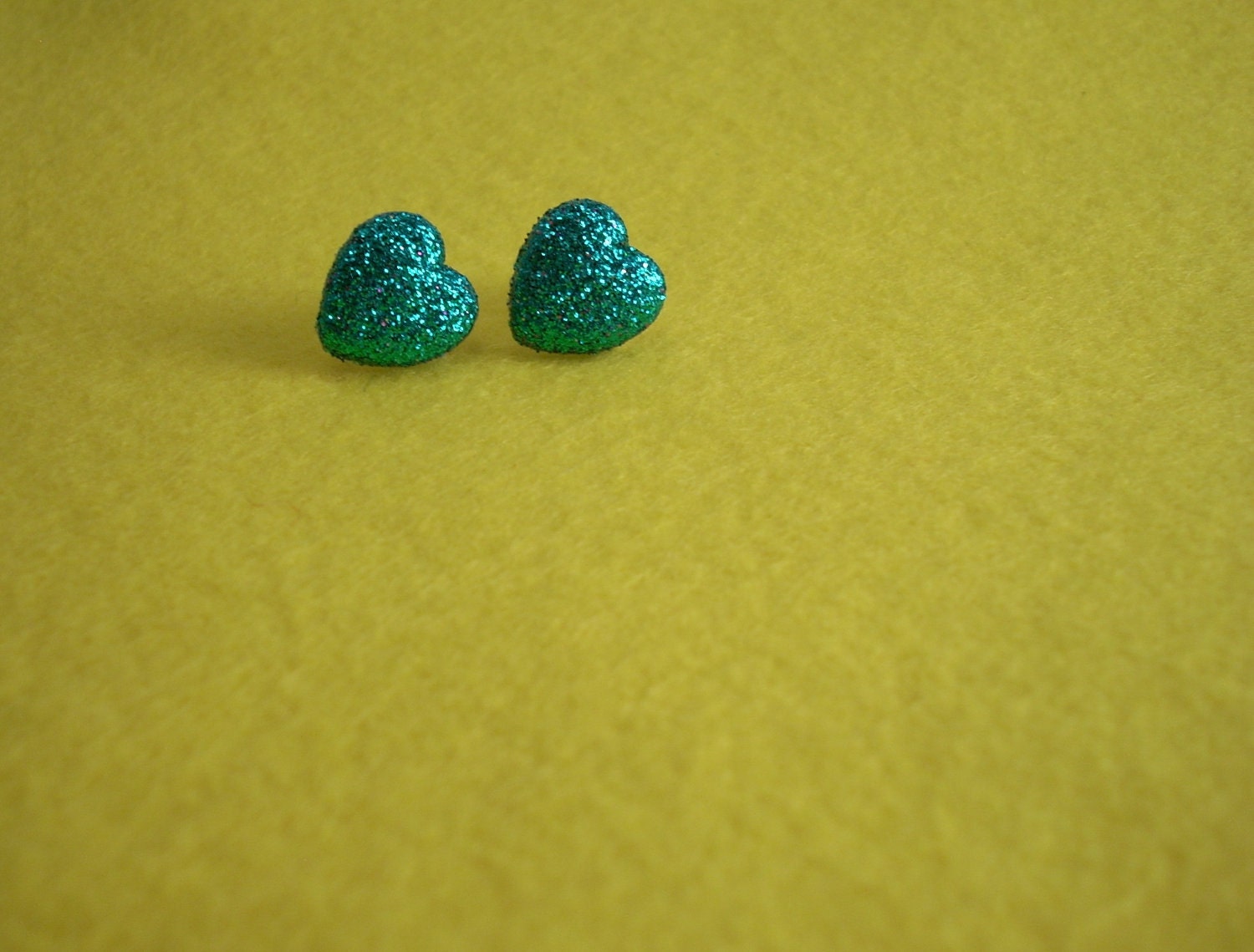 Sparkly Little Blue Heart Earrings