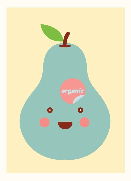 Love organic (healthy, fresh, pear, fruit, farm, happy)