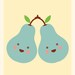 Twin pears (pair, two, children, kids, fun, cute, happy)