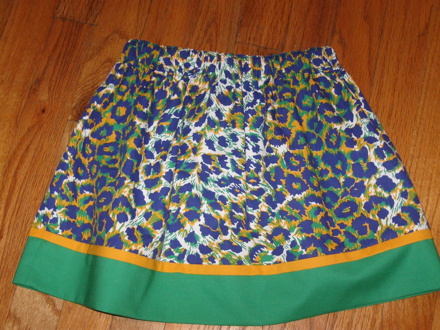 Mardi Gras Cheetah Skirt - Great New Fabric - Bright Purple, Green and Gold - Size 5 - 7 Ready To Ship - Other Sizes Available