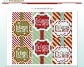 Santa Gift Tags - Customized With Name - Personalized - DIY Printable Package - Vintage Winter Wonderland - Do-it-Yourself Print Kit Il_170x135