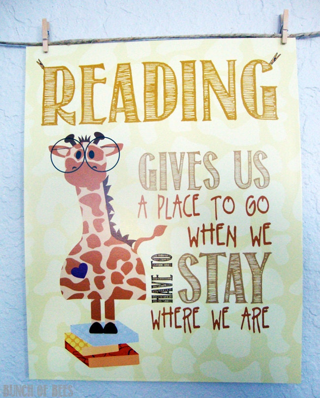 Read children's room print - Giraffe from the safari series