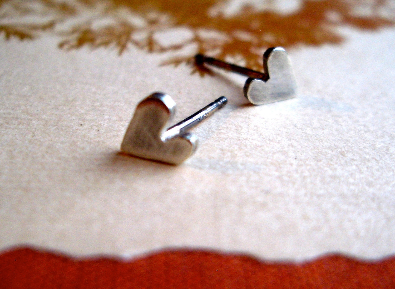 Tiny Heart Posts in Sterling Silver