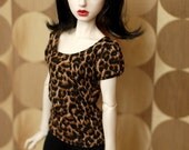 Super Gem Leopard Print Puff Sleeve Top For SD BJD