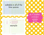 bill and payment checklist - EDITABLE / FILLABLE PDF document