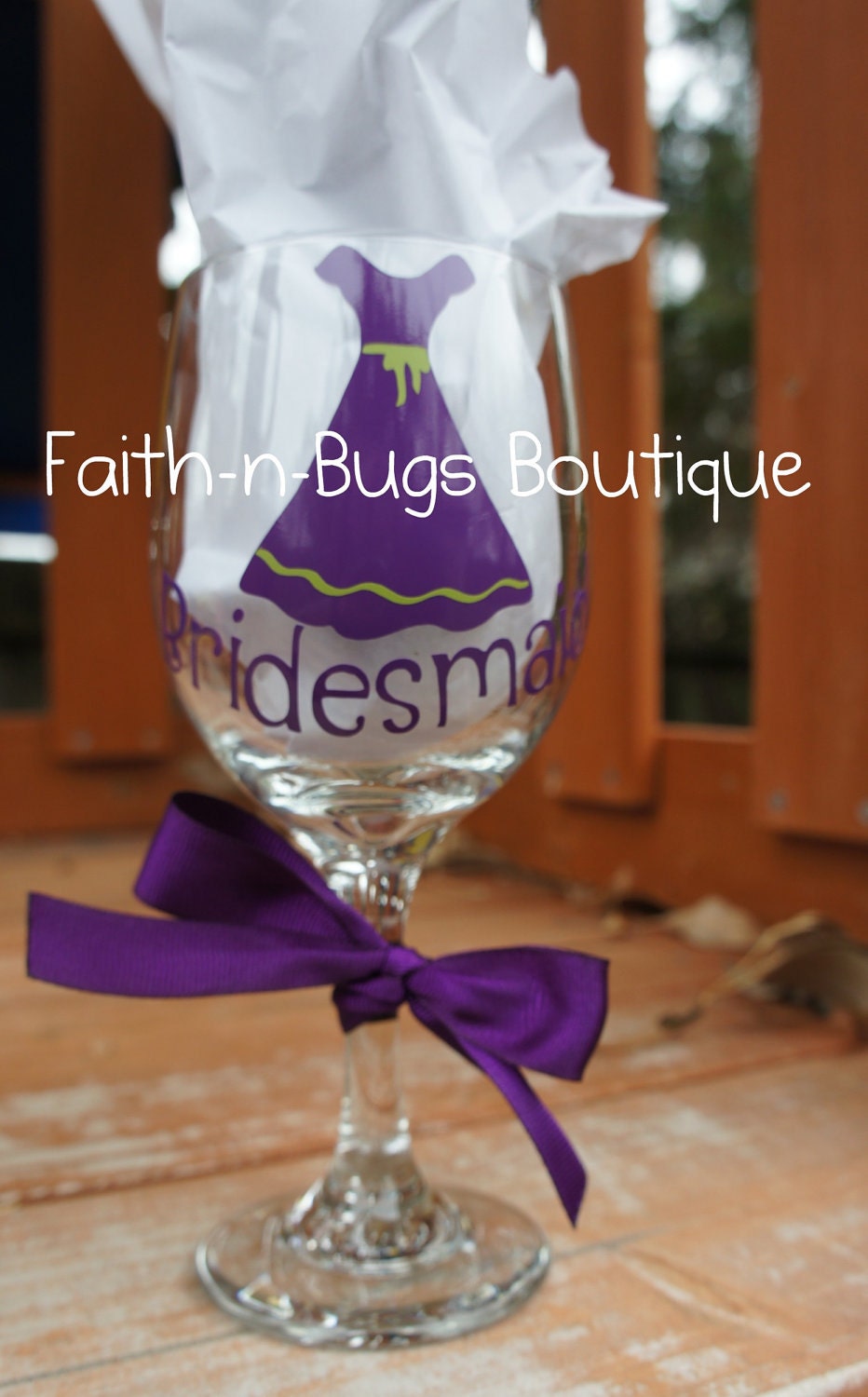 Bridesmaid Personalized Wine Glass- Perfect for Bridal Showers, Bachelorette Parties, Rehearsal Dinners