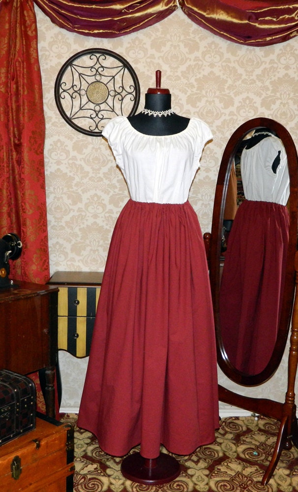 Basic Cotton Skirt -- Custom Made in Your Size and Color Choice
