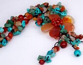 Carved Agate&Carnelian Necklace16in