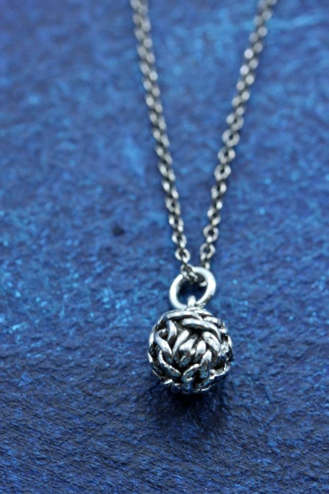 Sterling Silver Nautical Rope Ball Charm Pendant