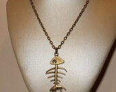 Fish Bone Necklace Skeleton Fishbone Pendant Simple Necklace Everyday Jewelry