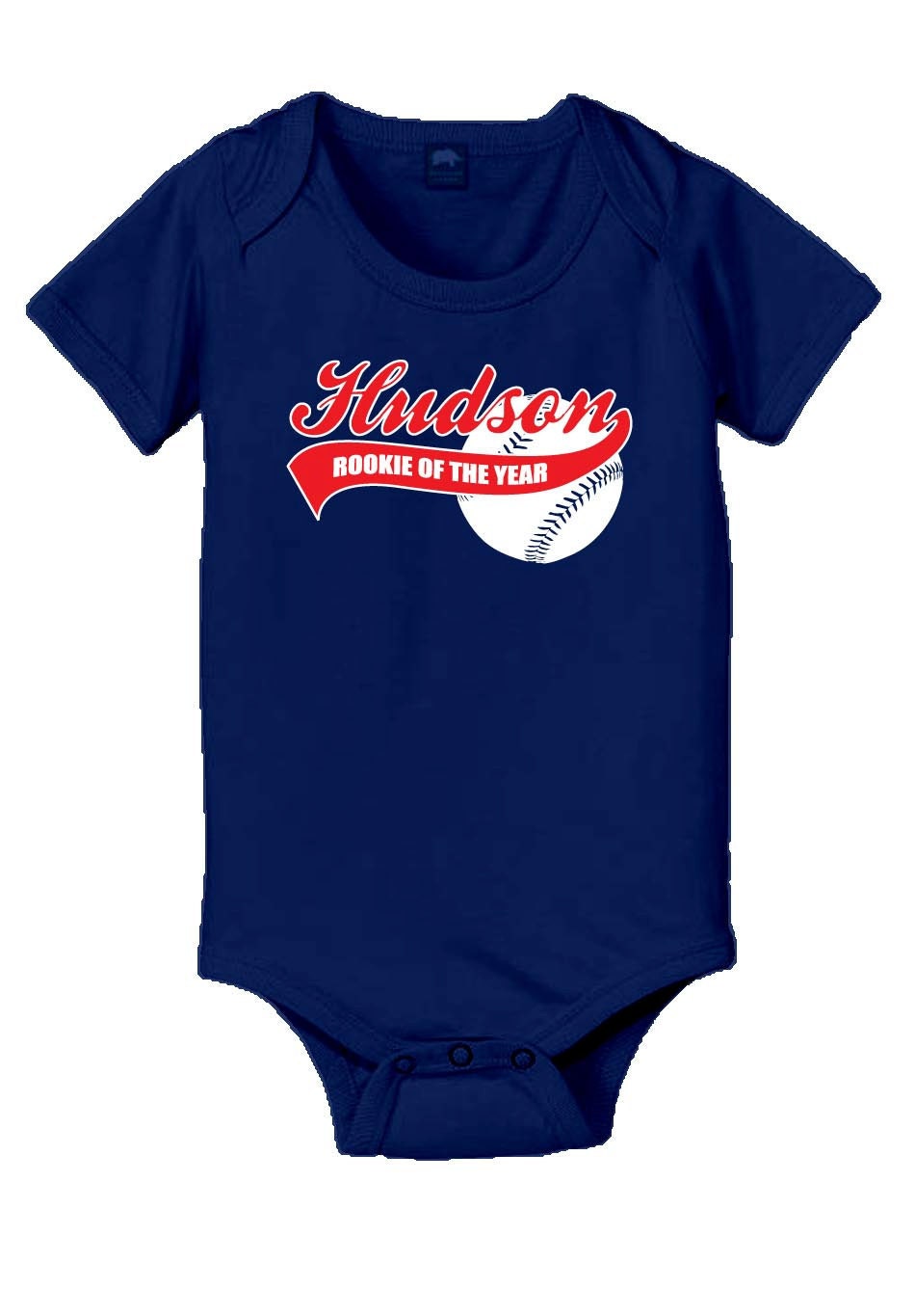Personalized baseball rookie of the year baby onesie, 1st birthday boy onesie