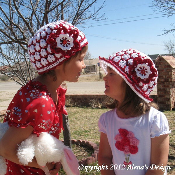 PDF Instant Download - 3-in-1  Crochet PATTERN Set -- Summer Hat,  Beanie Hat  &  Flower Clip