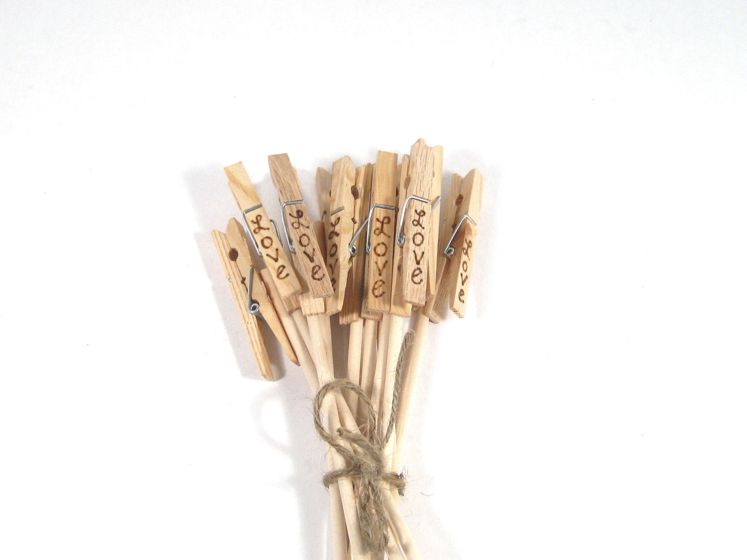 Table number holders (set of 50) Woodburned with WORD of your choice. Wedding decorations and favors.
