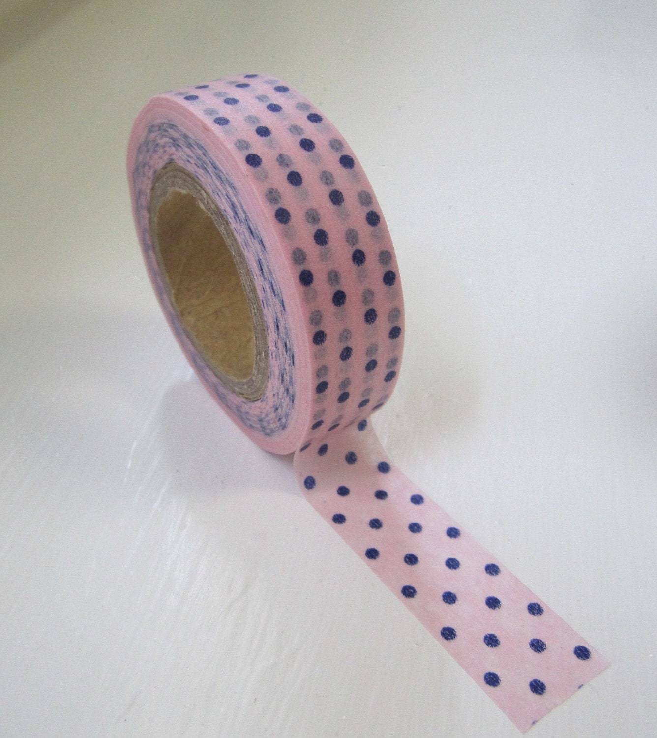 Washi Tape Roll in Soft Pink and Purple Polka Dots