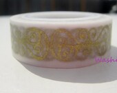 Washi Tape Roll in Gold Henna Print