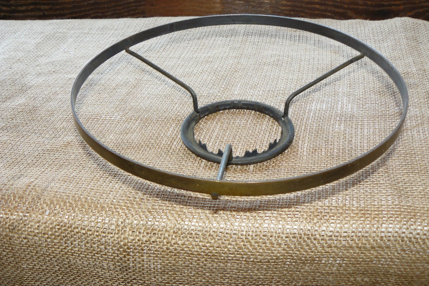 Antique Chandelier Fitter Ring Solid Brass Burner/Shade Holder 1800's European Victorian Hanging Light Lamp Part