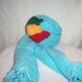 Rasta Crafts Lt Blue Head Wrap with Rasta Colors (FREE US SHIPPING)