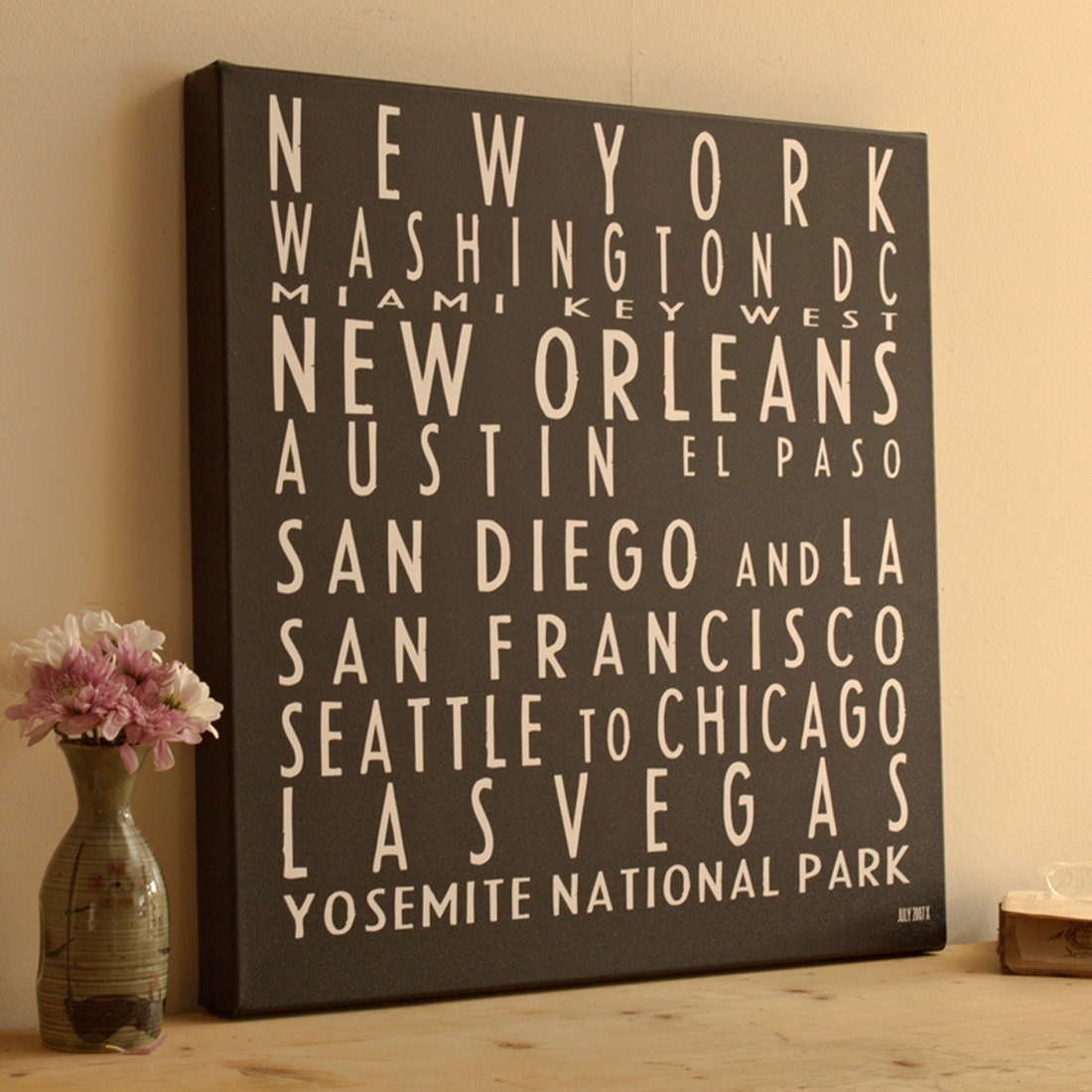 Personalised Destination Canvas - Medium