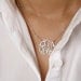 Diamond Monogram necklace - Diamond Cubic initial necklace 1" Silver necklace