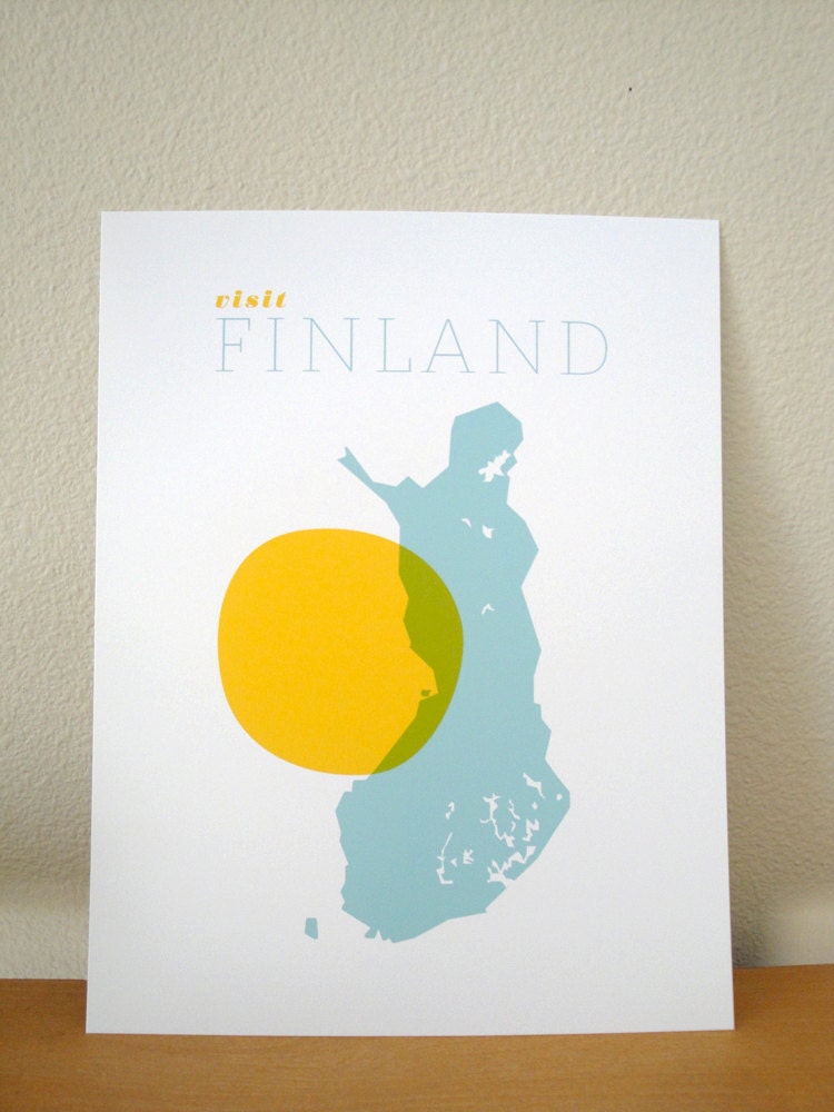 Visit Finland: a modern design print, 8.5 x11