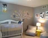 Handmade "Smokie" Nursery Mobile...Smoke gray and yellow circles