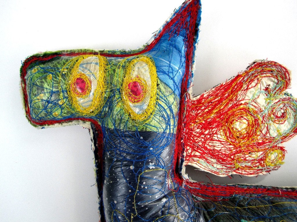 Recycled Art Sculpture - The Starry Eyed Horse - One of a Kind Soft Sculpture Made With Recycled Plastic Bags
