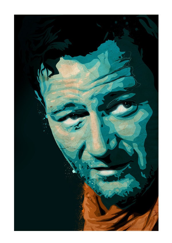 John  Wayne Art Giclee Print -A3 Portrait