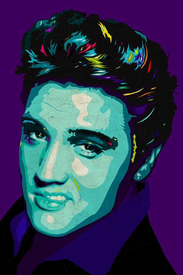 Elvis Presley Art Print - A4 8.3" X 11.7" Portrait