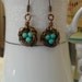 Bird Nest Earrings Robin Eggs Wire Wrapped Vintage Bronze