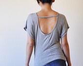 Veg Clothing: Open Back Loose Grey Top (Size S / L)