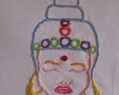 Made to Order-Hand Embroidered Buddha Tea Towel