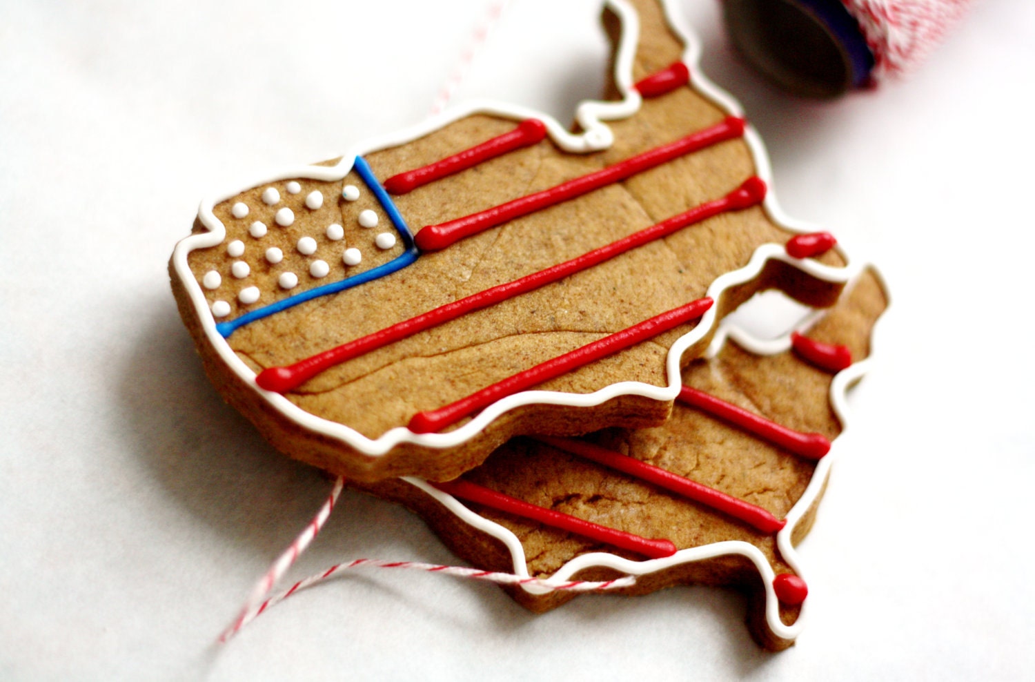 USA Decorated Gingerbread Cookies - American Flag Patriotic Edibles