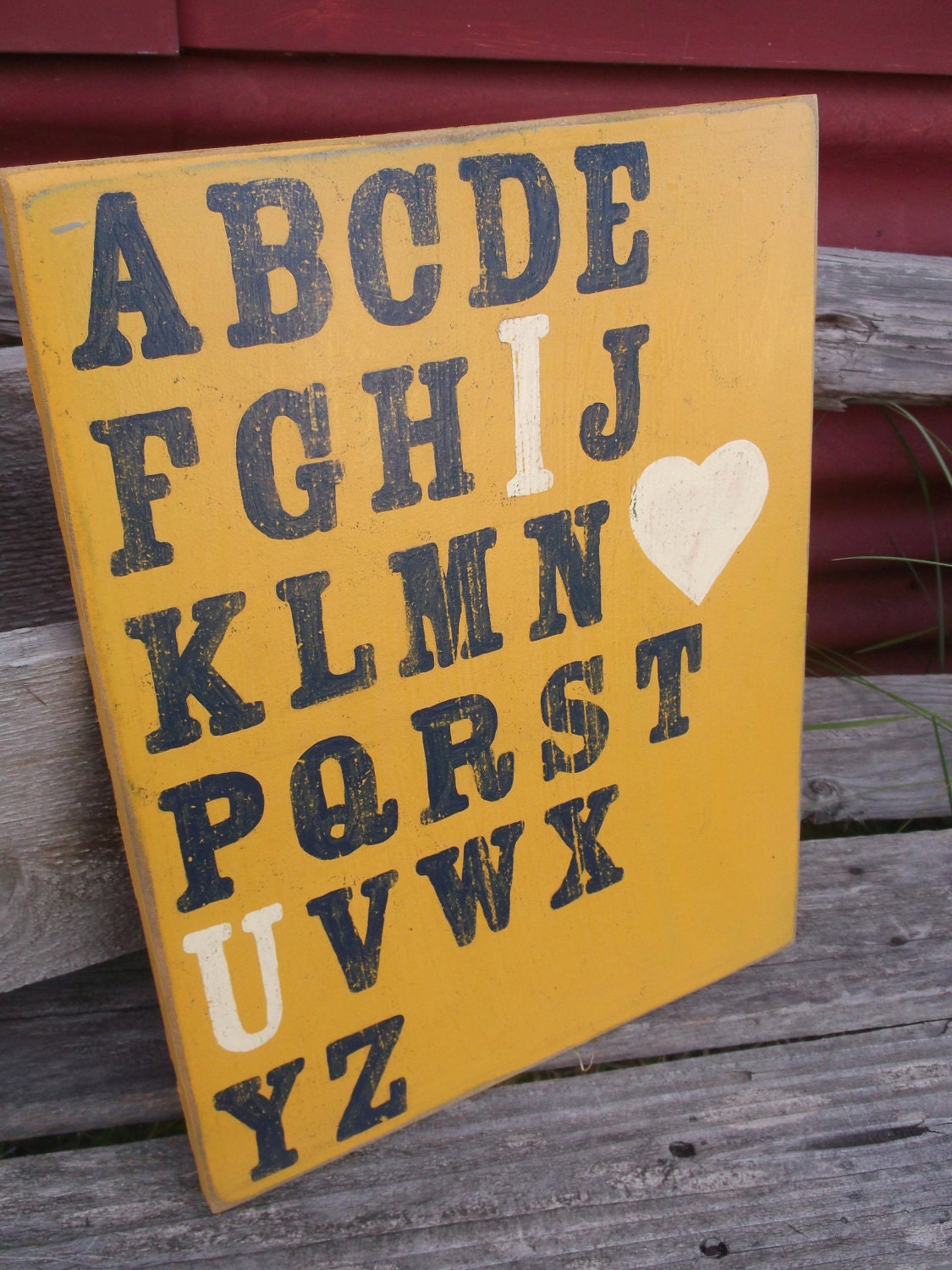 ABC's with a I love you message hand-painted sign