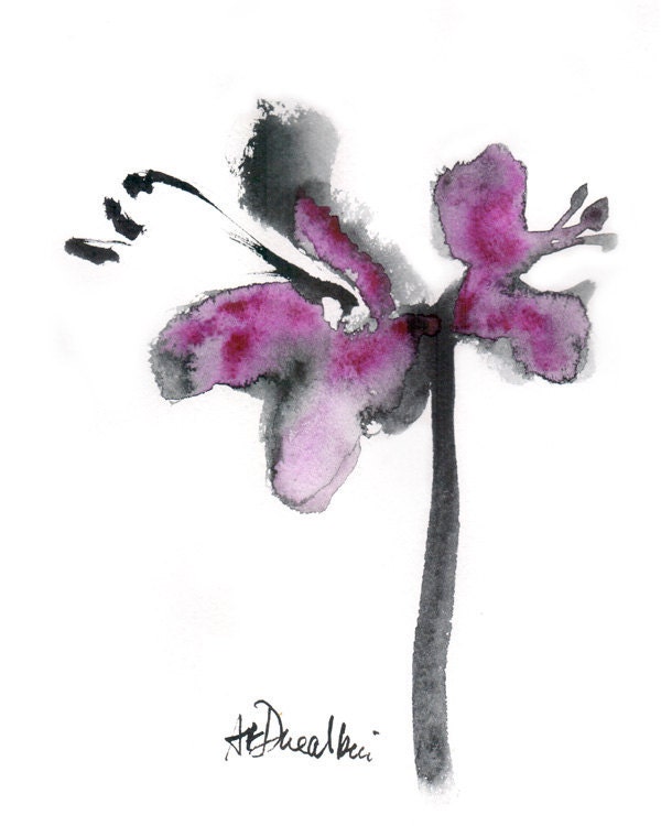 Purple Flower Art Print 8x10 giclee minimalist zen abstract contemporary valentine's day