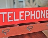 SALE - Collectible Vintage Red Telephone Sign - (Was 95.00)
