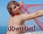 MATURE... Pinup Girl Goes Fishing... Fun Digital Download Image