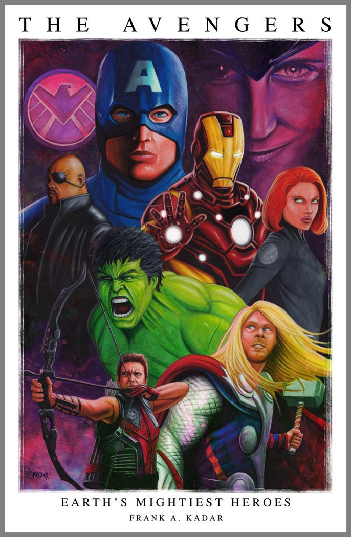 The Avengers Earth's Mightiest Heroes fan art print by Frank A. Kadar