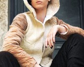 Nuno Felt Jacket recycled tights and merino wool, eco friendly unisex hooded coat by Texturable