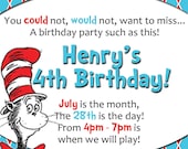 Aqua & Red Argyle Dr. Seuss PRINTABLE Party Kit
