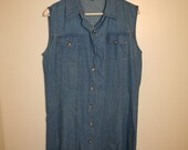 1990s Cotton Denim Style Dress
