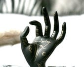 Hand Painted Astrological Palm Reading Ring and Jewelry Holder / Display