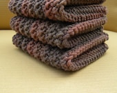 Chocolate Brown Cotton Wash Cloths (Set of 3) - CLEARANCE - Thanksgiving Chocolate Pie - Kitchen/Bathroom - Holiday Decor - Ready to Ship