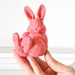 Pink Glitter Easter Bunny Rabbit for Baby Shower Table Settings, Girl Nursery Decor, Spring Birthday Parties or Home Decorations