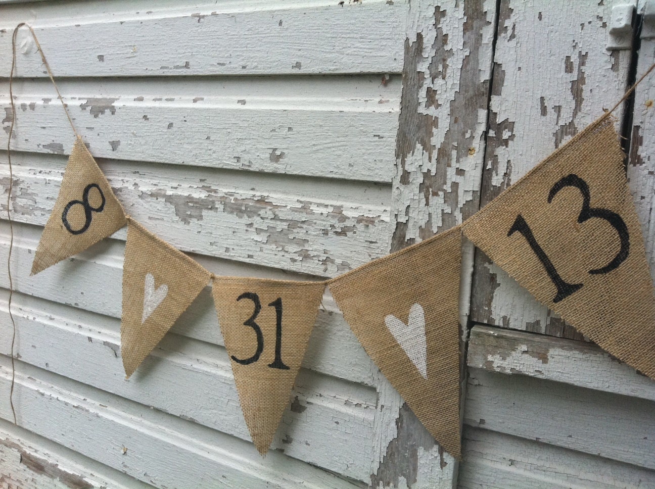 HEART BURLAP BANNER Love garland wedding photo prop