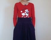 Purple girls winter skirt, cord skirt, plum wraparound pinwale corduroy wrap skirt, size 8 10 12