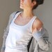 Grey Japanese Sleeves Women sweatshirt jacket / Gift for her / Women fashion