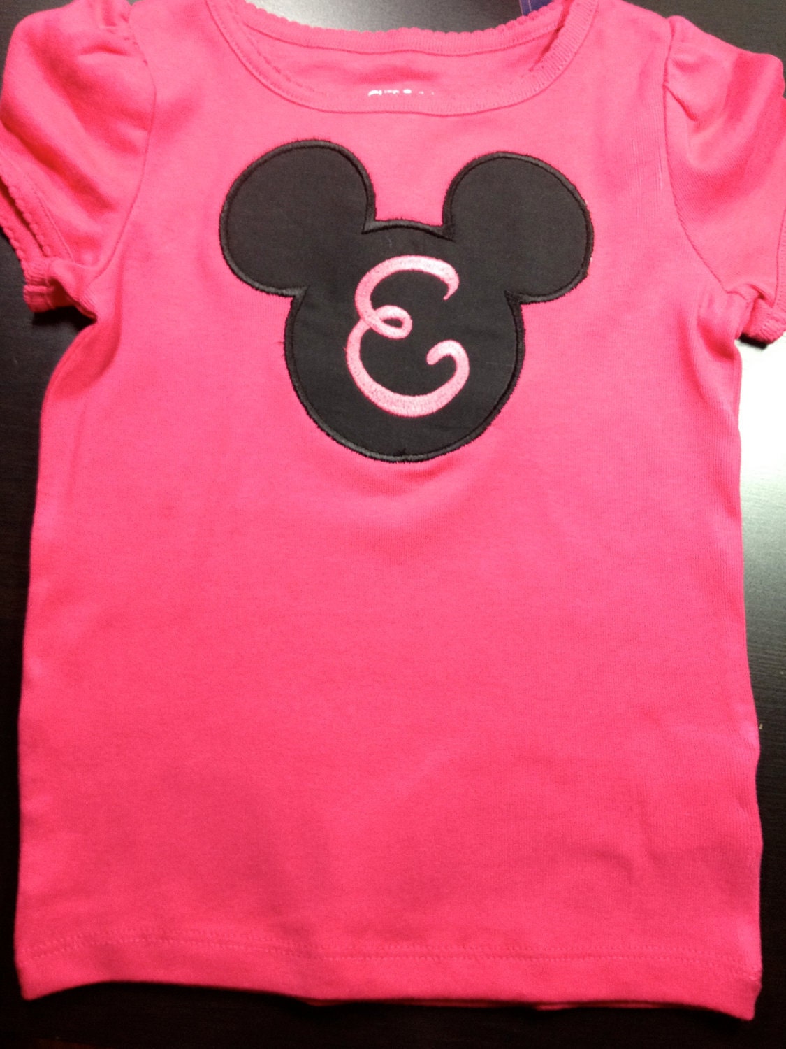 Appliqued Mouse Shirt with Embroidered Monogram