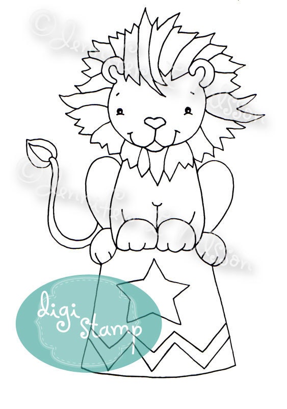 Digital Stamp - Larry the Lion - Tallulah's Circus