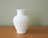 Vintage White Hobnail Vase