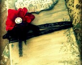 Wedding Guest Book Vintage Elegant Fairytale Black Red guestbook CUSTOM